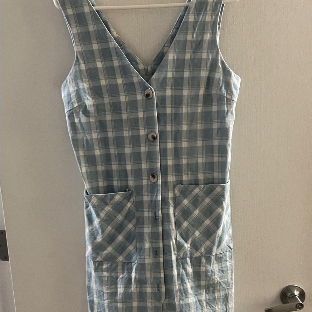 Skies Are Blue Checkered Sleeveless Mini Dress